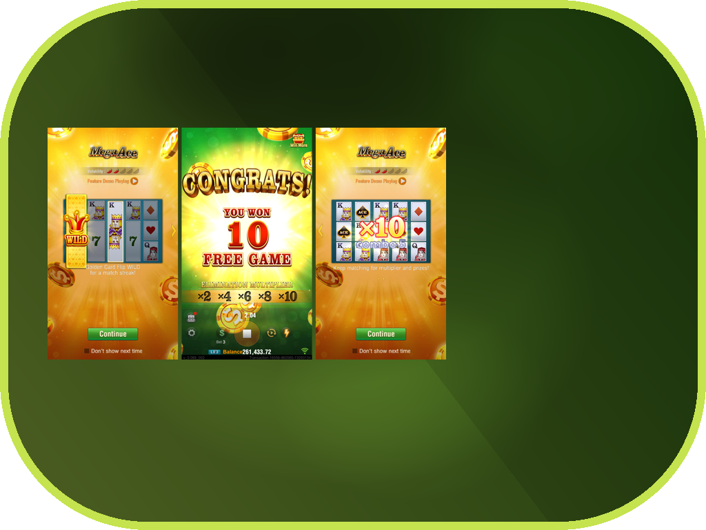 Mega Ace · Tampilan Aplikasi V88
